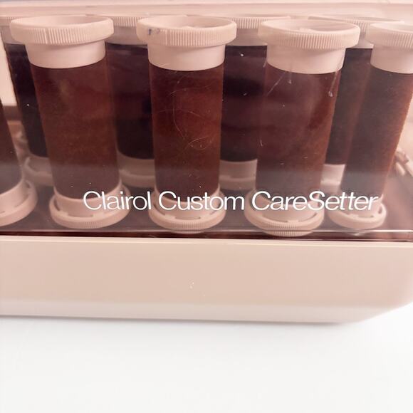 Vintage Clairol Custom CareSetter KF-20 Hot Rollers Velvet Curlers with Clips - Picture 2 of 12